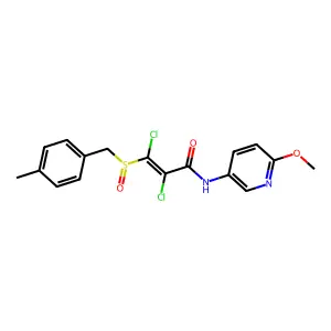 2,3-dichloro-N-(6-methoxy-3-pyridinyl)-3-[(4-methylbenzyl)sulfinyl]acrylamide structure