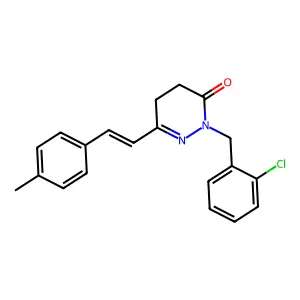 2-(2-chlorobenzyl)-6-(4-methylstyryl)-4,5-dihydro-3(2H)-pyridazinone structure