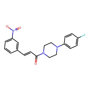 (E)-1-[4-(4-fluorophenyl)piperazin-1-yl]-3-(3-nitrophenyl)prop-2-en-1-one structure