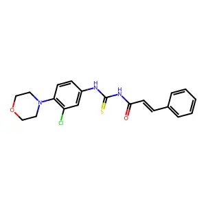 (E)-N-[(3-chloro-4-morpholin-4-ylphenyl)carbamothioyl]-3-phenylprop-2-enamide structure