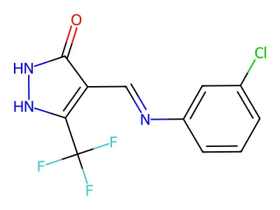 4-[(3-chloroanilino)methylene]-5-(trifluoromethyl)-2,4-dihydro-3H-pyrazol-3-one structure