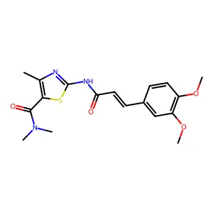2-[[(E)-3-(3,4-dimethoxyphenyl)prop-2-enoyl]amino]-N,N,4-trimethyl-1,3-thiazole-5-carboxamide structure