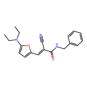 (Z)-N-benzyl-2-cyano-3-[5-(diethylamino)furan-2-yl]prop-2-enamide structure