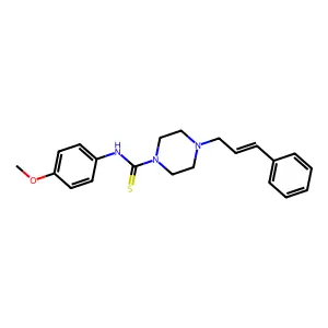 N-(4-methoxyphenyl)-4-[(E)-3-phenylprop-2-enyl]piperazine-1-carbothioamide structure