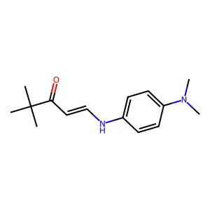 (E)-1-[4-(dimethylamino)anilino]-4,4-dimethylpent-1-en-3-one structure