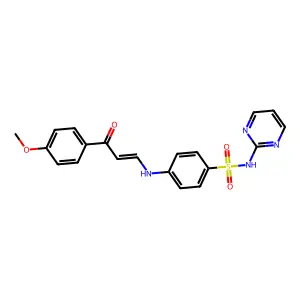 4-[[3-(4-methoxyphenyl)-3-oxoprop-1-enyl]amino]-N-pyrimidin-2-ylbenzenesulfonamide structure