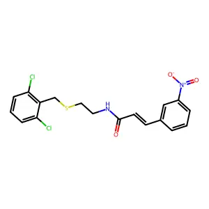 (2E)-N-{2-[(2,6-dichlorobenzyl)sulfanyl]ethyl}-3-(3-nitrophenyl)prop-2-enamide structure