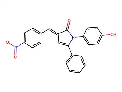 (3E)-1-(4-hydroxyphenyl)-3-[(4-nitrophenyl)methylidene]-5-phenylpyrrol-2-one structure
