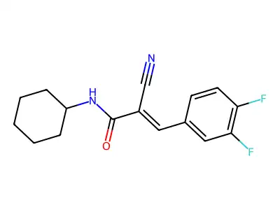 2-cyano-N-cyclohexyl-3-(3,4-difluorophenyl)prop-2-enamide structure