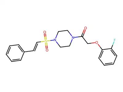 2-(2-Fluorophenoxy)-1-[4-(2-phenylethenesulfonyl)piperazin-1-yl]ethan-1-one structure