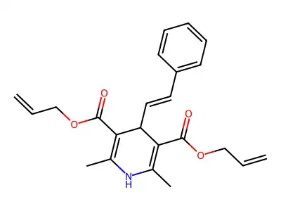 Diallyl 2,6-dimethyl-4-(2-phenylvinyl)-1,4-dihydro-3,5-pyridinedicarboxylate structure