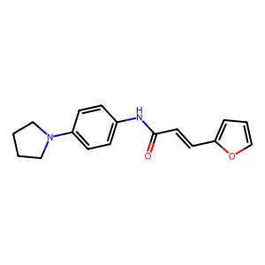 (E)-3-(furan-2-yl)-N-(4-pyrrolidin-1-ylphenyl)prop-2-enamide structure