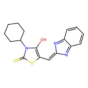 5-(1H-benzimidazol-2-ylmethylene)-3-cyclohexyl-2-thioxo-1,3-thiazolidin-4-one structure