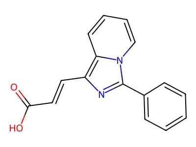 (2E)-3-{3-phenylimidazo[1,5-a]pyridin-1-yl}prop-2-enoic acid structure