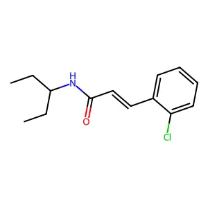 (E)-3-(2-chlorophenyl)-N-pentan-3-ylprop-2-enamide structure