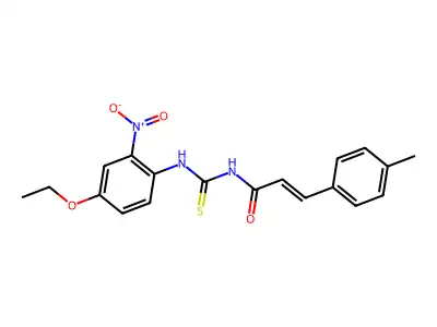 N-{[(4-ethoxy-2-nitrophenyl)amino]carbonothioyl}-3-(4-methylphenyl)acrylamide structure