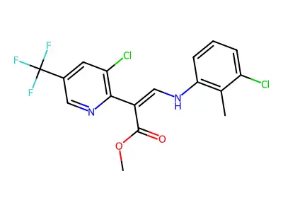 methyl (Z)-3-(3-chloro-2-methylanilino)-2-[3-chloro-5-(trifluoromethyl)-2-pyridinyl]-2-propenoate structure