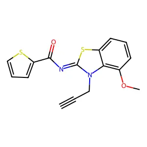 N-(4-methoxy-3-prop-2-ynyl-1,3-benzothiazol-2-ylidene)thiophene-2-carboxamide structure