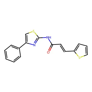 (E)-N-(4-phenyl-1,3-thiazol-2-yl)-3-thiophen-2-ylprop-2-enamide structure