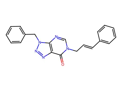 3-benzyl-6-cinnamyl-3H-[1,2,3]triazolo[4,5-d]pyrimidin-7(6H)-one structure