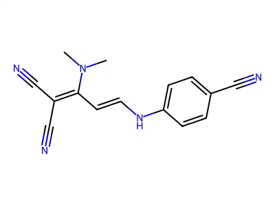 2-[3-(4-Cyanoanilino)-1-(dimethylamino)prop-2-enylidene]propanedinitrile structure