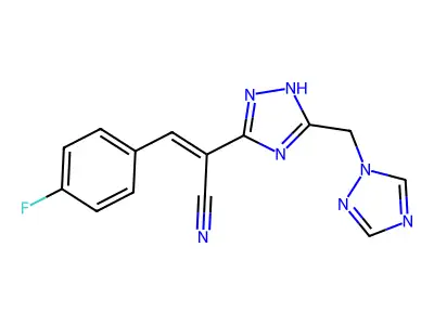 3-(4-fluorophenyl)-2-[5-(1H-1,2,4-triazol-1-ylmethyl)-1H-1,2,4-triazol-3-yl]acrylonitrile structure