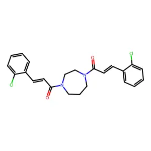 1,4-Bis[3-(2-chlorophenyl)acryloyl]-1,4-diazepane structure