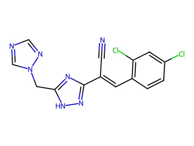 3-(2,4-dichlorophenyl)-2-[5-(1H-1,2,4-triazol-1-ylmethyl)-1H-1,2,4-triazol-3-yl]acrylonitrile structure