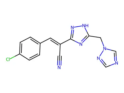 3-(4-chlorophenyl)-2-[5-(1H-1,2,4-triazol-1-ylmethyl)-1H-1,2,4-triazol-3-yl]acrylonitrile structure
