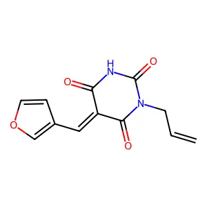 1-allyl-5-(3-furylmethylene)-2,4,6(1H,3H,5H)-pyrimidinetrione structure