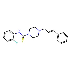 N-(2-fluorophenyl)-4-[(E)-3-phenylprop-2-enyl]piperazine-1-carbothioamide structure