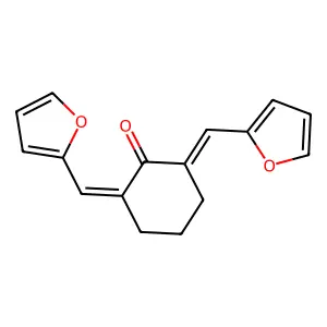 2,6-Bis(2-furylmethylidene)cyclohexan-1-one structure