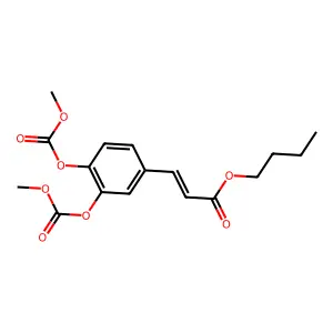 Butyl 3-{3,4-bis[(methoxycarbonyl)oxy]phenyl}acrylate structure