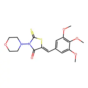 (5Z)-3-(morpholin-4-yl)-2-thioxo-5-(3,4,5-trimethoxybenzylidene)-1,3-thiazolidin-4-one structure