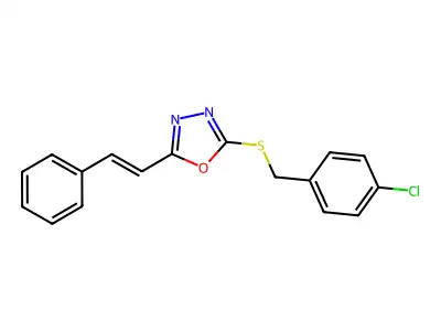 2-[(4-Chlorophenyl)methylsulfanyl]-5-(2-phenylethenyl)-1,3,4-oxadiazole structure