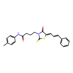 N-(4-METHYLPHENYL)-4-[(5Z)-4-OXO-5-[(2E)-3-PHENYLPROP-2-EN-1-YLIDENE]-2-SULFANYLIDENE-1,3-THIAZOLIDIN-3-YL]BUTANAMIDE structure