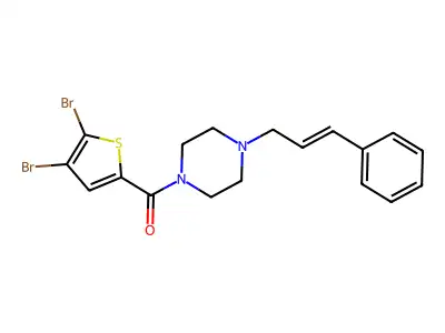(4,5-Dibromothiophen-2-yl)-[4-(3-phenylprop-2-enyl)piperazin-1-yl]methanone structure
