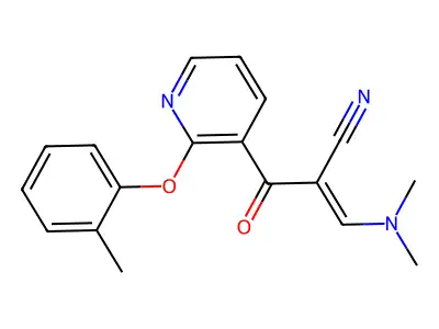 3-(Dimethylamino)-2-[2-(2-methylphenoxy)pyridine-3-carbonyl]prop-2-enenitrile structure