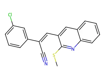 2-(3-Chlorophenyl)-3-(2-methylsulfanylquinolin-3-yl)prop-2-enenitrile structure