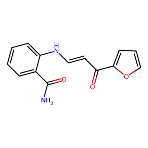 2-[[(E)-3-(furan-2-yl)-3-oxoprop-1-enyl]amino]benzamide structure