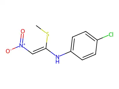 4-Chloro-N-[1-(methylthio)-2-nitroethenyl]benzenamine structure