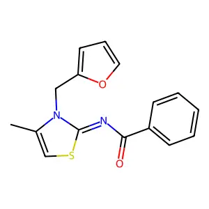(Z)-N-(3-(furan-2-ylmethyl)-4-methylthiazol-2(3H)-ylidene)benzamide structure