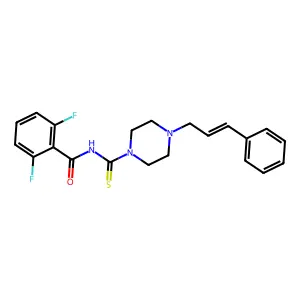 N-(4-cinnamylpiperazine-1-carbothioyl)-2,6-difluoro-benzamide structure