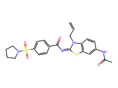 (Z)-N-(6-acetamido-3-allylbenzo[d]thiazol-2(3H)-ylidene)-4-(pyrrolidin-1-ylsulfonyl)benzamide structure