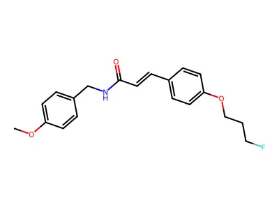 3-[4-(3-fluoropropoxy)phenyl]-N-[(4-methoxyphenyl)methyl]prop-2-enamide structure
