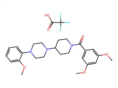 (3,5-Dimethoxyphenyl)(4-(4-(2-methoxyphenyl)piperazin-1-yl)piperidin-1-yl)methanone 2,2,2-trifluoroacetate structure