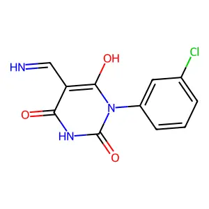5-(aminomethylene)-1-(3-chlorophenyl)-2,4,6(1H,3H,5H)-pyrimidinetrione structure