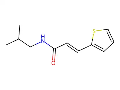 N-isobutyl-3-(2-thienyl)acrylamide structure