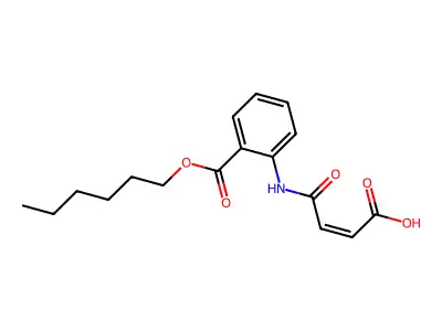(2Z)-4-({2-[(hexyloxy)carbonyl]phenyl}amino)-4-oxobut-2-enoic acid structure