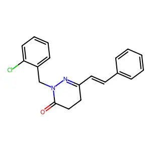 2-[(2-Chlorophenyl)methyl]-6-(2-phenylethenyl)-4,5-dihydropyridazin-3-one structure